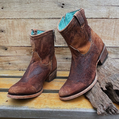 Corral | Lamb Suede Short Top | Chocolate - Outback Traders Australia