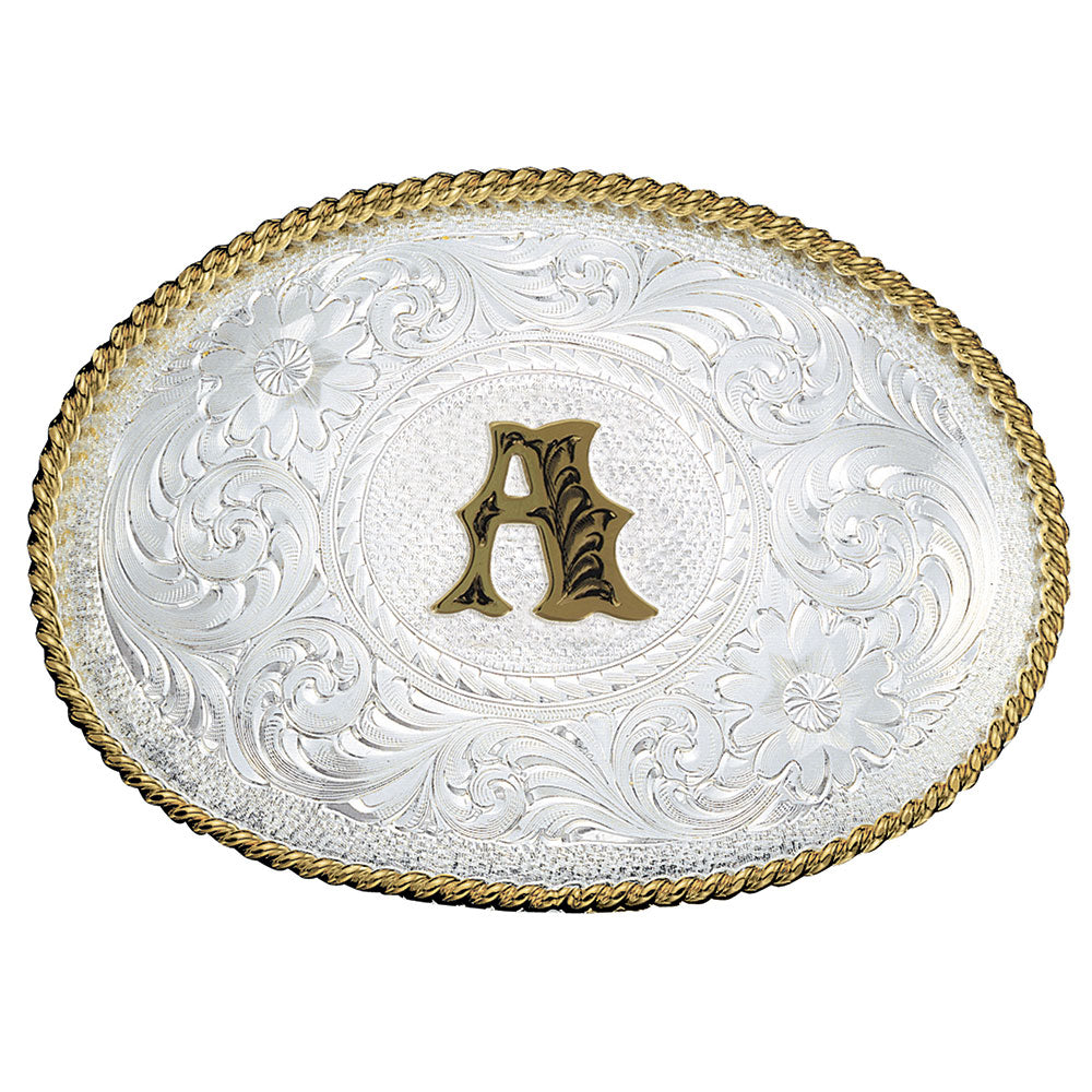 Montana Silversmiths | Initials Belt Buckle | Silver & Gold