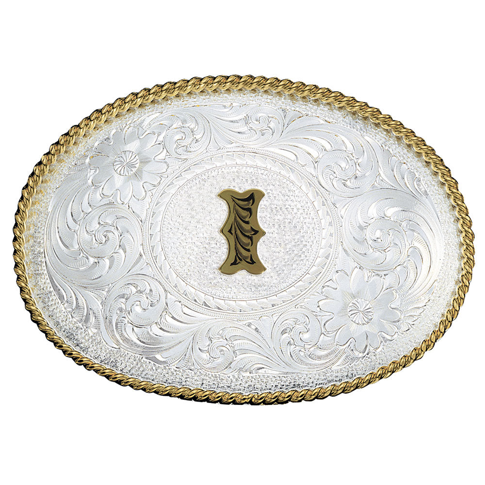 Montana Silversmiths | Initials Belt Buckle | Silver & Gold