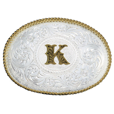 Montana Silversmiths | Initials Belt Buckle | Silver & Gold