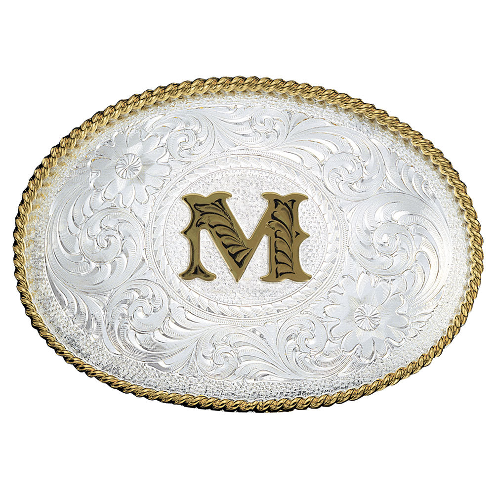 Montana Silversmiths | Initials Belt Buckle | Silver & Gold