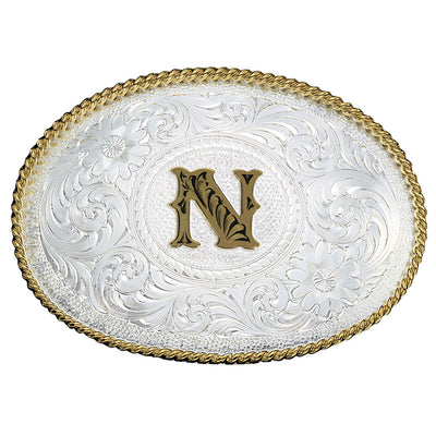 Montana Silversmiths | Initials Belt Buckle | Silver & Gold