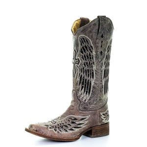 Corral | Wings & Cross SQ. Toe | Brown *In Stock Now - Outback Traders Australia