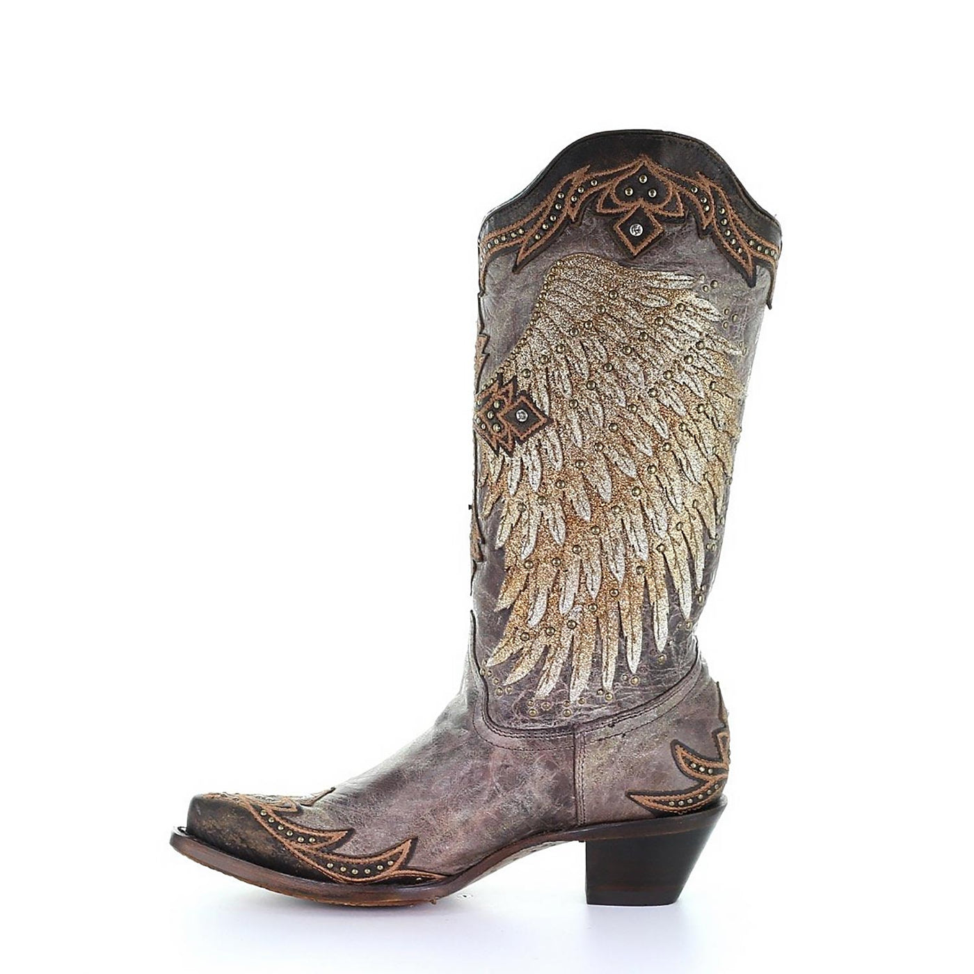 Corral | Wings & Cross Overlay & Embroidery & Studs & Crystals | Tobacco - Outback Traders Australia