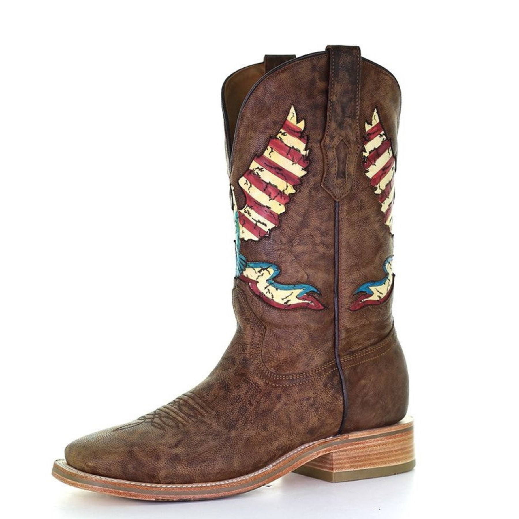 Corral Men's | Eagle Inlay | Wide Square Toe | Brown