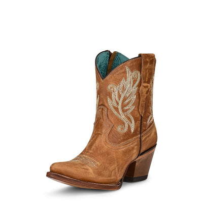 Corral | Ankle Boot with Embroidery | Gold