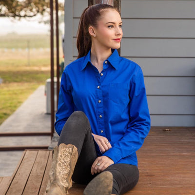 Burke & Wills Women's Collins Shirt | Royal Blue - Outback Traders Australia
