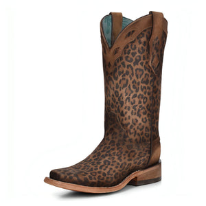 Corral | Leopard Print Overlay SQ. Toe | Sand - Outback Traders Australia