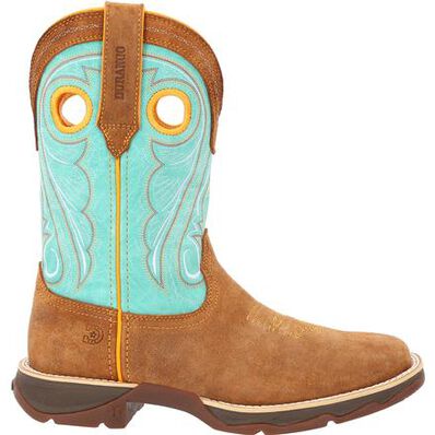 Durango | Lady Rebel 10" Women's Western Boot | Dusty Brown / Sky Blue - Outback Traders Australia