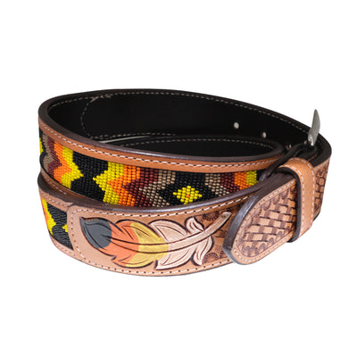 Outback King | Feather Beaded Western Belt - Outback Traders Australia