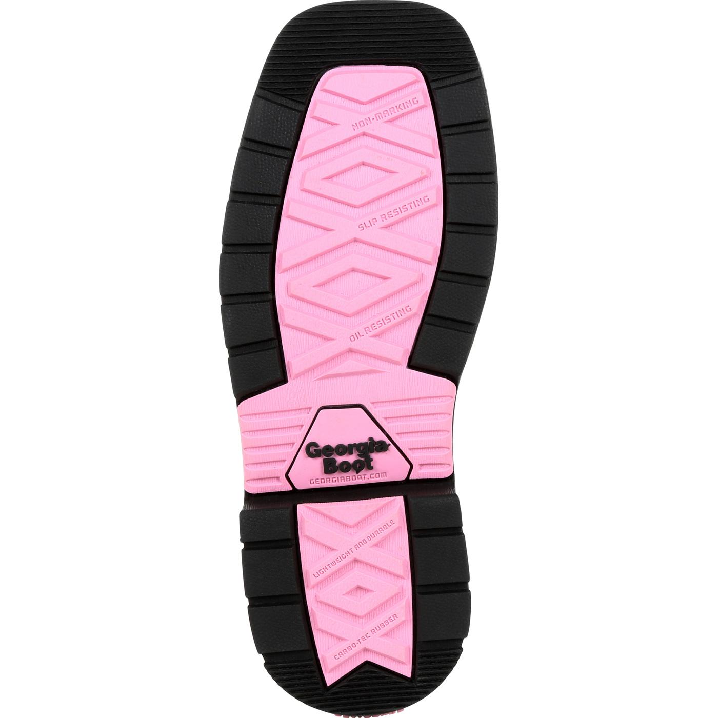 Georgia | Little Kid's Boot Carbo-Tec LT Pull On Boot | Brown / Pink - Outback Traders Australia