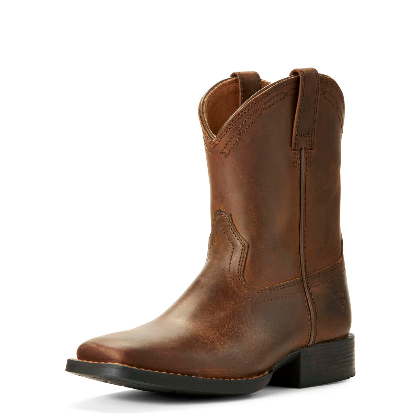 Ariat | Kid's Heritage Roper Wide Square Toe Distressed Brown - Outback Traders Australia