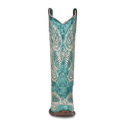 Circle G | Feather Embroidery | Snip Toe | Turquoise