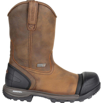 Rocky | Men's XO-Toe Composite Waterproof Pull-On Work Boot | Brown - Outback Traders Australia