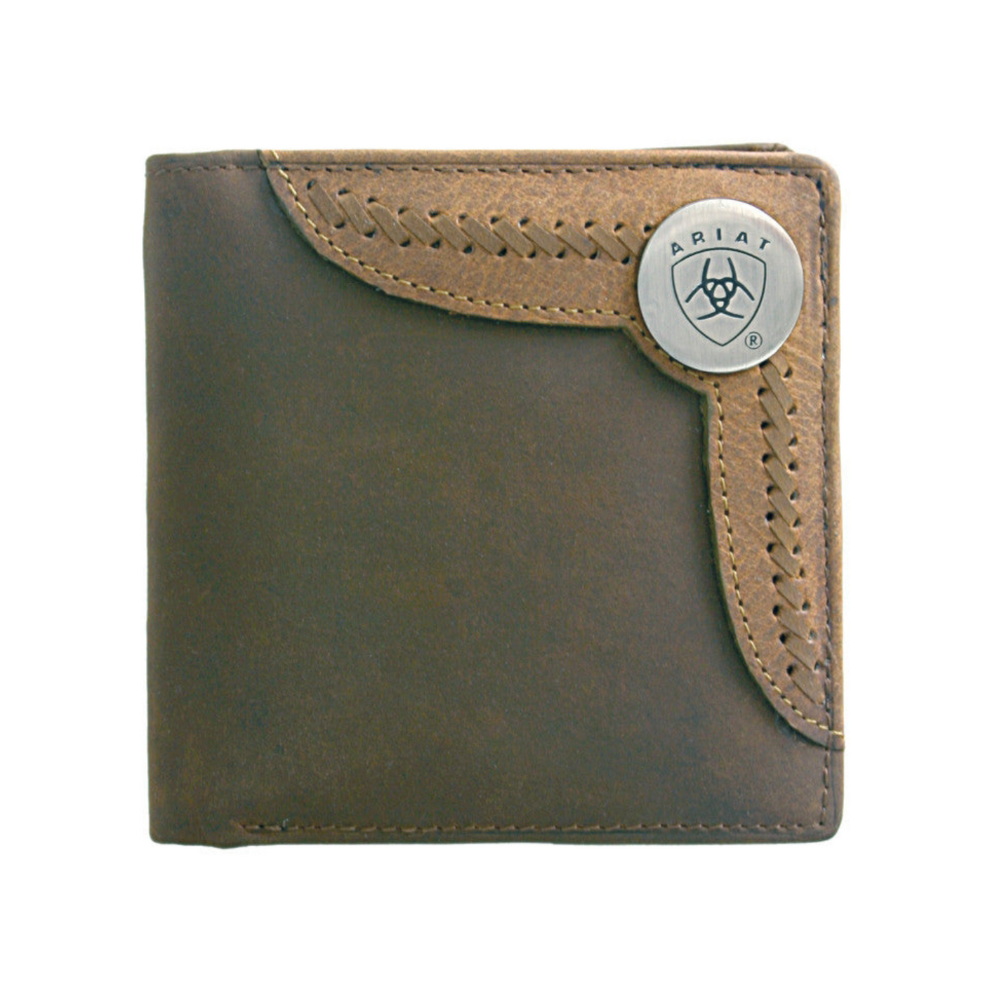 Ariat Bi-Fold Wallet-Two Toned Accent Overlay | Tan - Outback Traders Australia