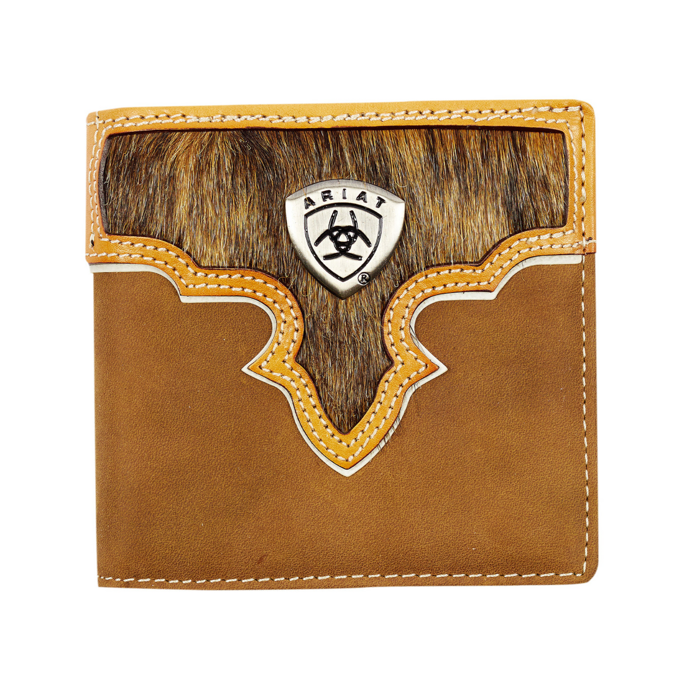 Ariat Bi-Fold Wallet-Two Toned Hair On | Brown - Outback Traders Australia