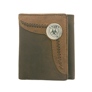 Ariat Tri-Fold Wallet | Two Toned Accent Overlay - Outback Traders Australia