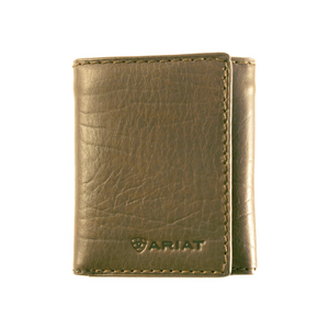 Ariat Tri-Fold Wallet | Dark Brown | Logo - Outback Traders Australia