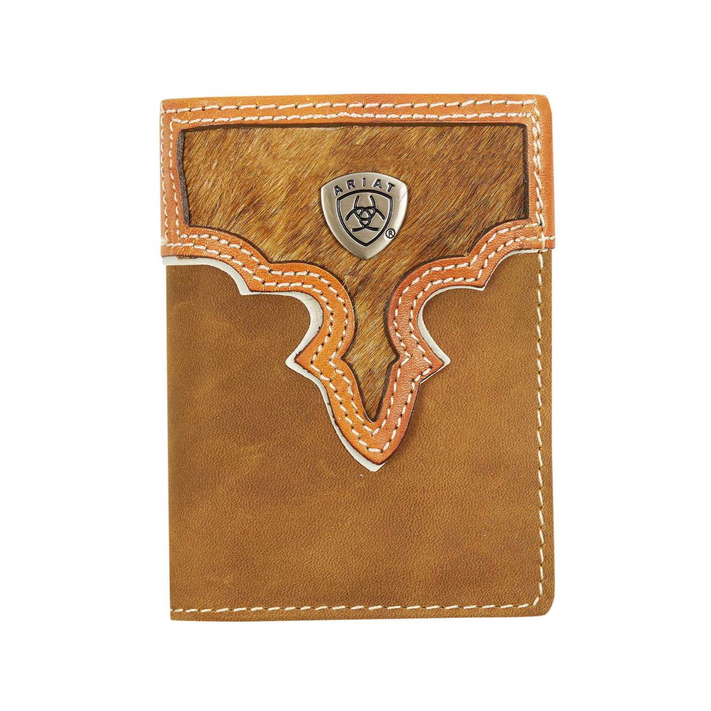 Ariat Tri-Fold Wallet | Two Toned | Hair On - Outback Traders Australia