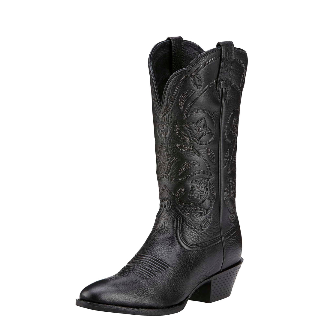 Ariat Boots Women's Heritage Western R Toe Black Deertan