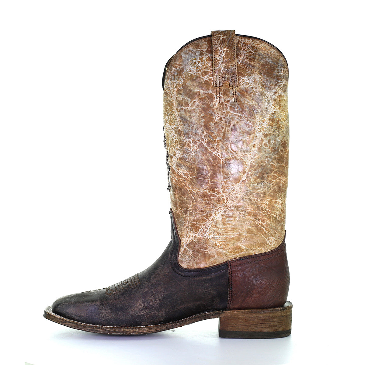 Corral Men's | Texas Inlay & Wired Wide Square Toe | Brown - Outback Traders Australia
