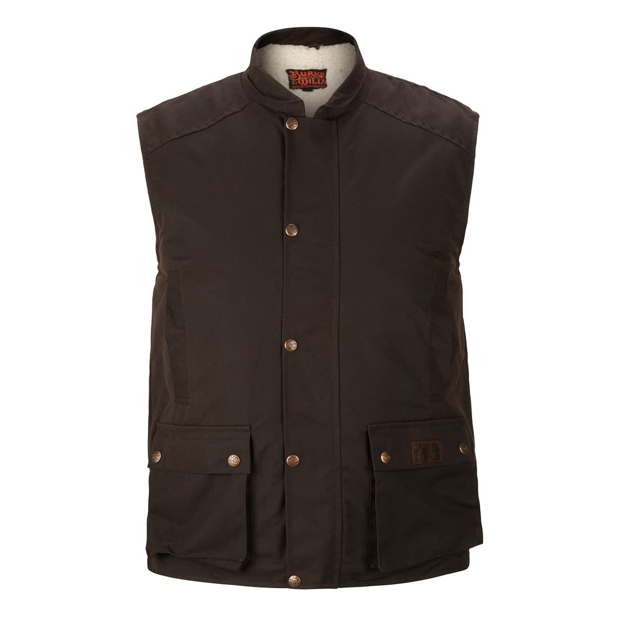 Burke Wills Men's Derwent Oilskin Vest Brown