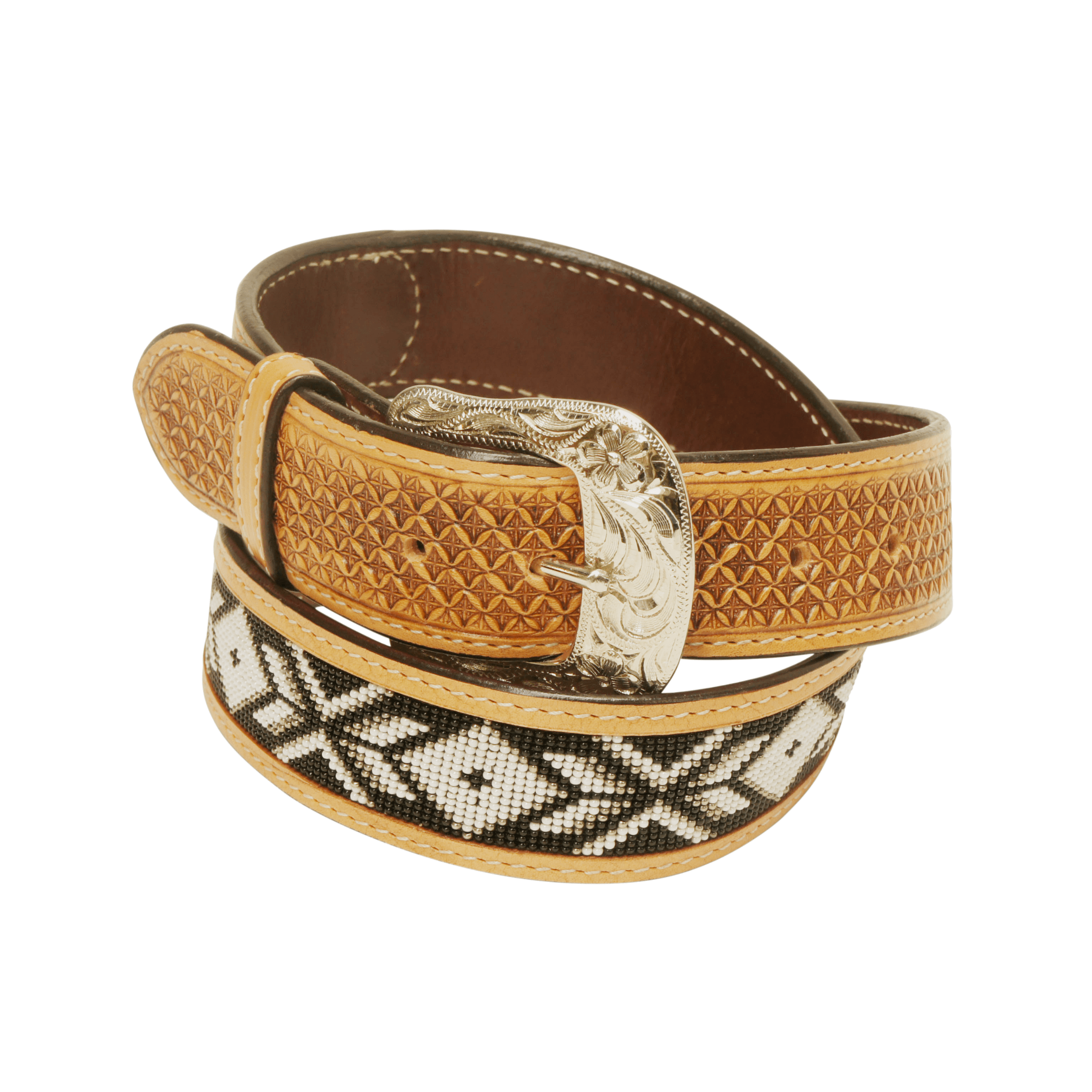 Outback King | Hand Made Black & White Beaded Western Belt