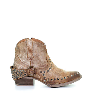 Circle G | Harness & Studs Ankle Boot | Honey - Outback Traders Australia