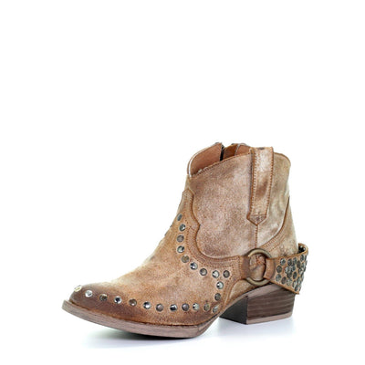 Circle G | Harness & Studs Ankle Boot | Honey - Outback Traders Australia
